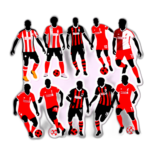 브렌트포드와 리버풀의 유명 선수 실루엣