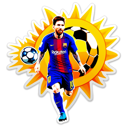 Stiker Lionel Messi Meny dribble Bola Sepak