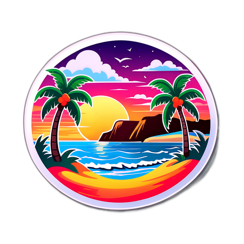 Sunset Shoreline of Christmas Island