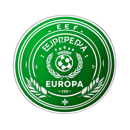Sticker xe thể thao xanh với logo UEFA Europa Conference