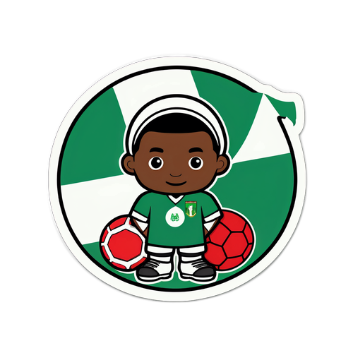 Nigeria - kulttuuri ja jalkapalloaiheinen tarra