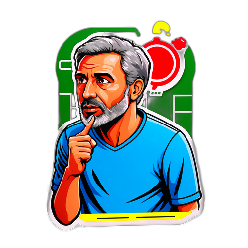 Autocollant de Ruben Amorim pensant tactiquement