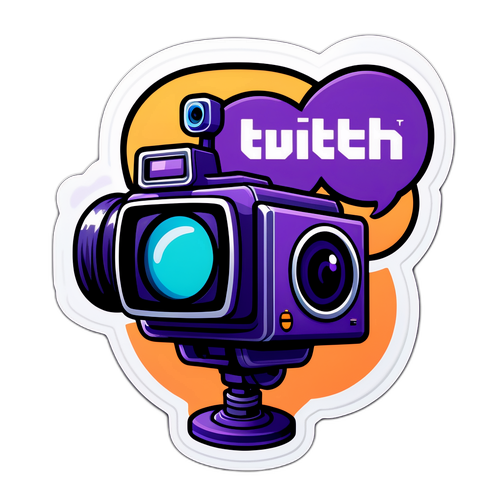 Autocolant Twitch cu cameră și microfon