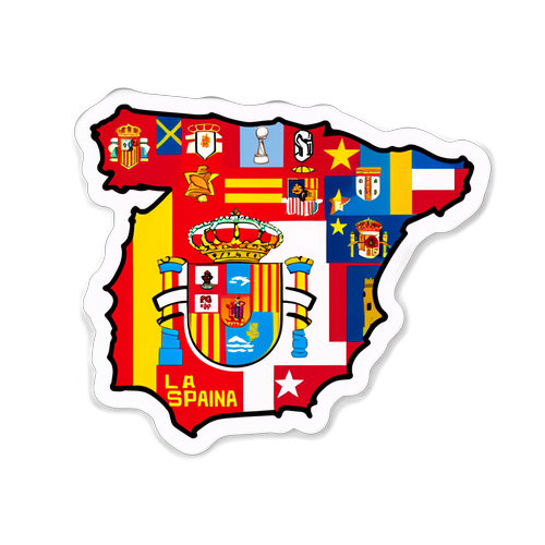 Наклейка с картой Испании и иконками команд Ла Лиги