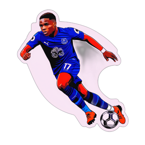 Stiker Ademola Lookman dalam Pose Aksi