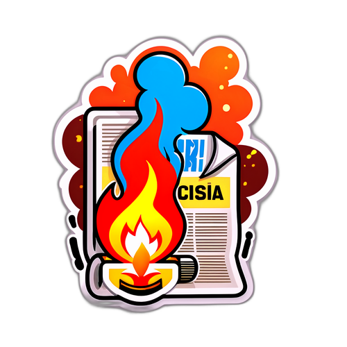 Логотип Россия 1 с горящими новостными заголовками