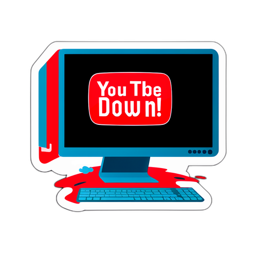 Autocollant amusant 'YouTube Down!'