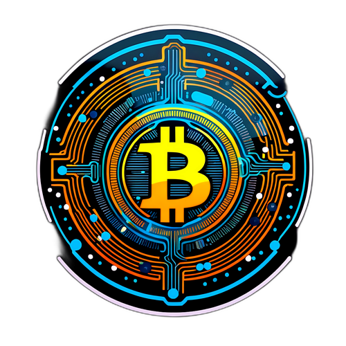 Fascinerende klistremerke med Bitcoin-symbol