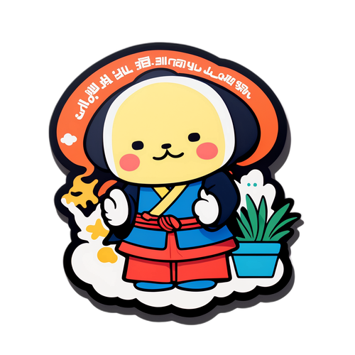 귀여운 디자인의 왕산남 인용구 스티커