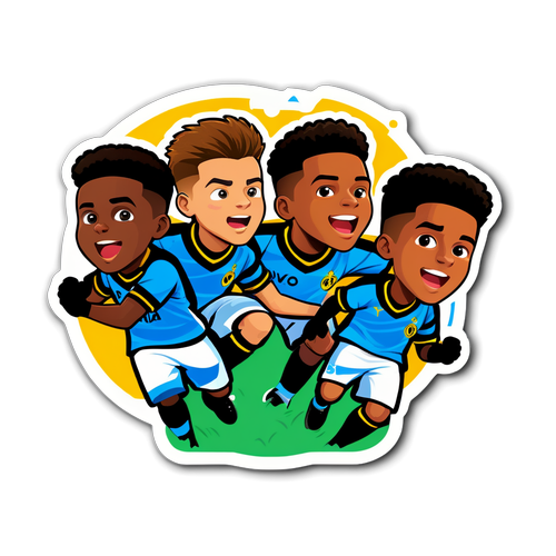 Kreatives Stickerdesign der jungen Spieler von Young Boys