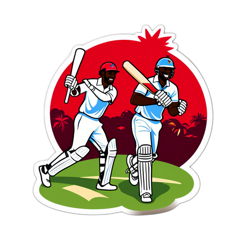 क्रिकेट मैच में वेस्ट इंडीज और न्यूजीलैंड के खिलाड़ी