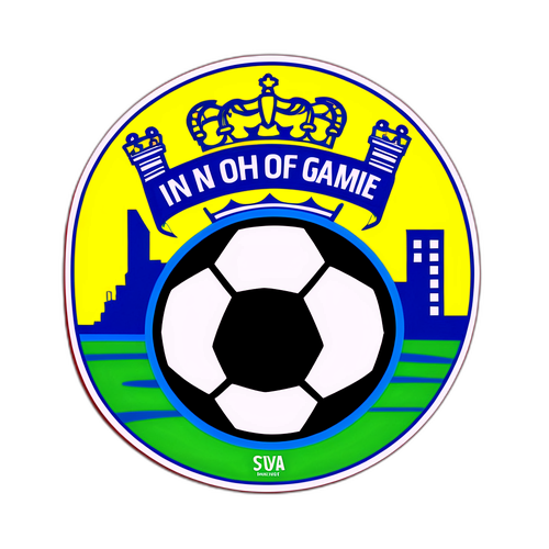 Наклейка с футбольным мячом и стадионом Вильярреала