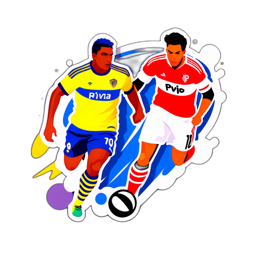 Jugadores de Rosario Central y River Plate en acción