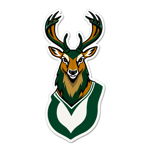 Energetic Milwaukee Bucks Sticker Featuring Bango the Buck