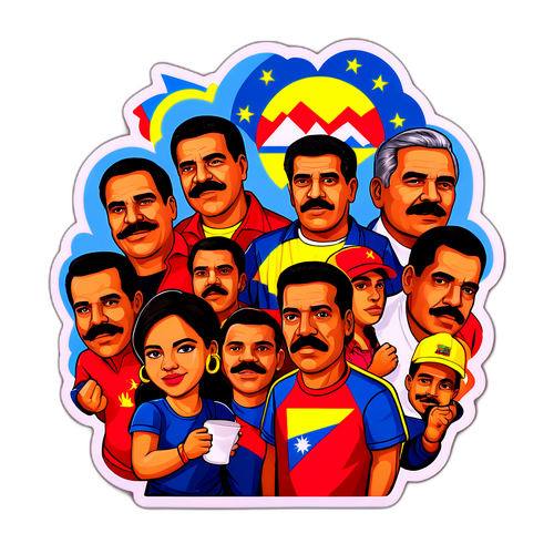 Colorful Urban Mural of Venezuelan Struggles and Triumphs