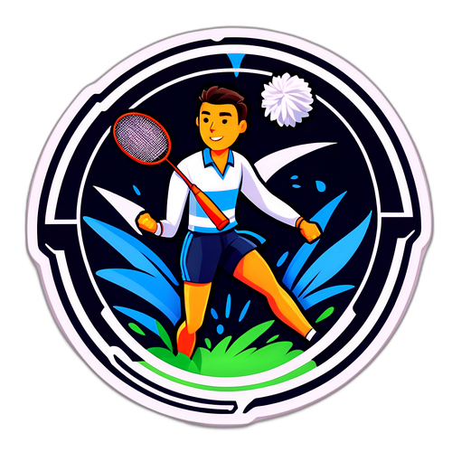 展示律师精神的羽毛球竞技图案