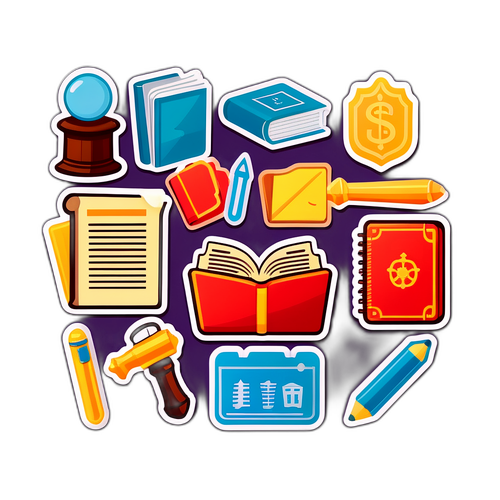 法律ツールと文書のかわいいステッカー