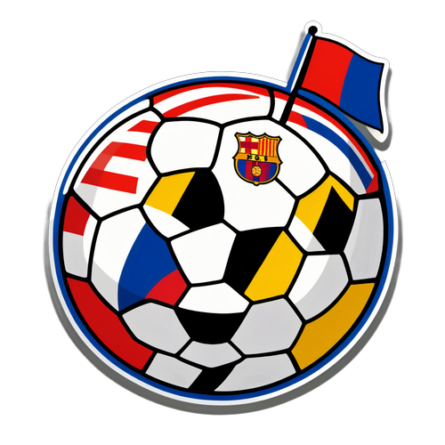 Balón de Fútbol con Banderas de Barcelona SC y River Plate