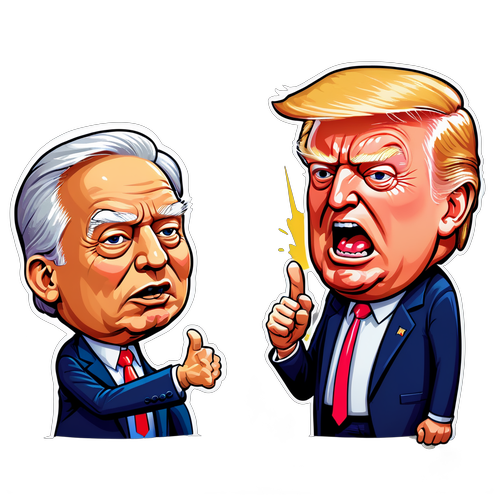 Politiek Debat: Trump vs. Harris in Cartoonstijl