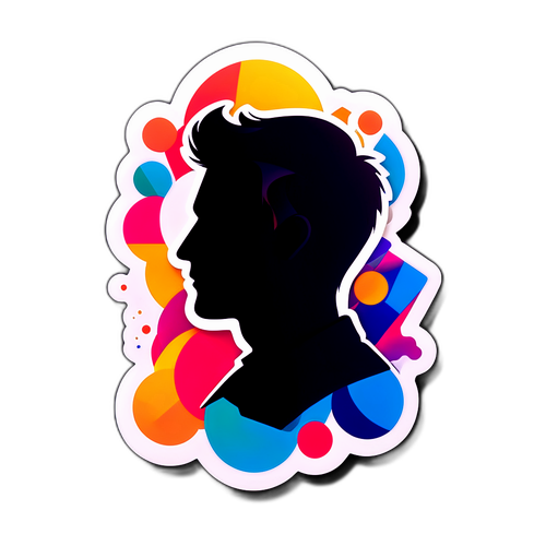 Artistieke Sticker met Silhouet
