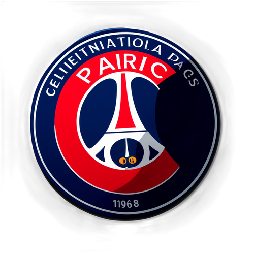 สติ๊กเกอร์โลโก้ทีม PSG บนพื้นสนามฟุตบอล