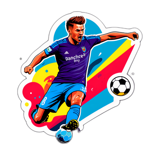 Samolepka fotbalisty s dynamickými prvky