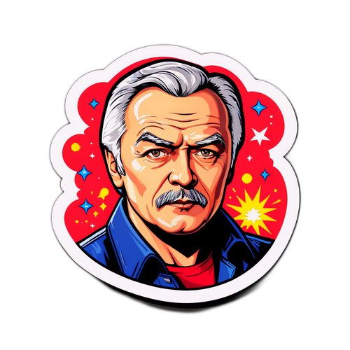 Стикер с Владимиром Симоновым в комикс-стиле