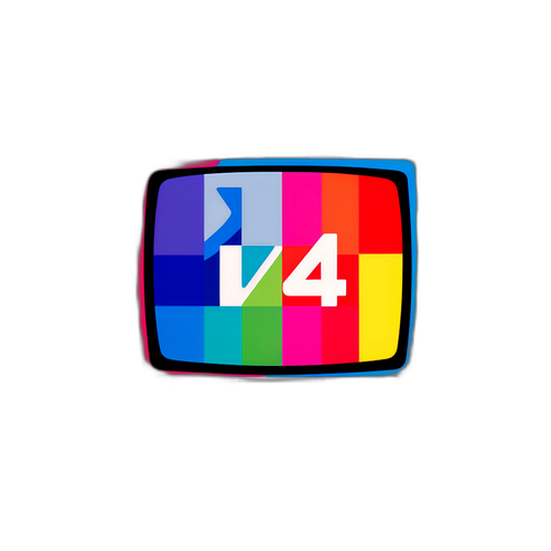TV4:s logotyp med en färgglad bakgrund