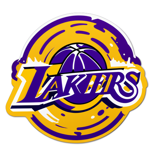 Chic na Sticker ng Los Angeles Lakers Logo