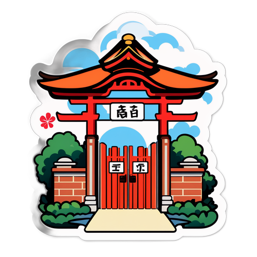 京都国際高等学校のゲートのかわいいイラスト