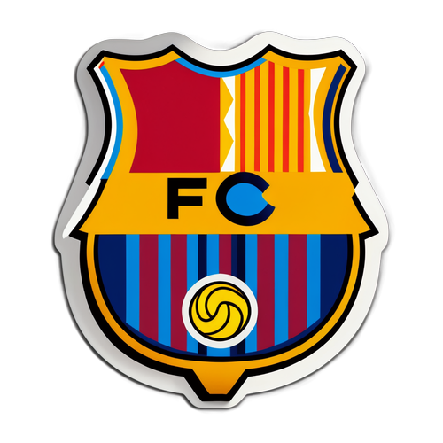 Playful FC Barcelona Logo Sticker