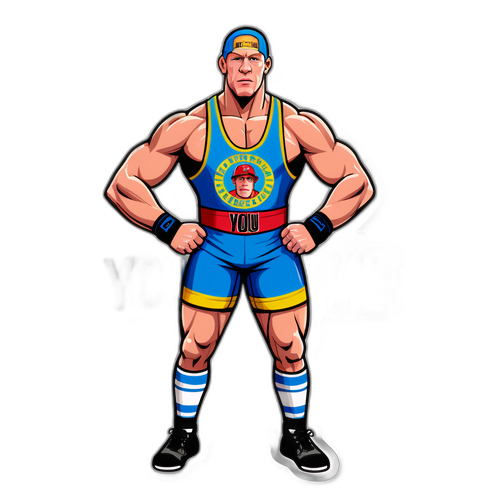 Sticker van John Cena met 'You Can't See Me!'