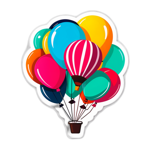 Renkli Balonlar Sticker