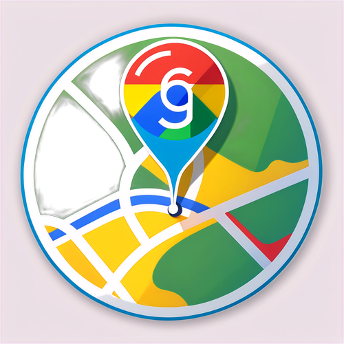 Adesivo moderno del logo di Google Maps con elementi di bussola