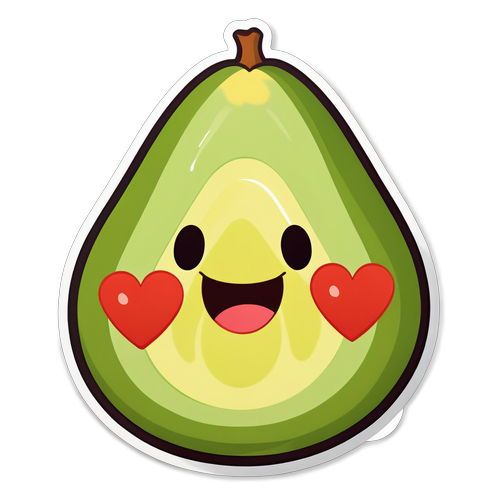 Spread the Love with This Heart-Shaped Avocado Sticker That Will Brighten Your Day!