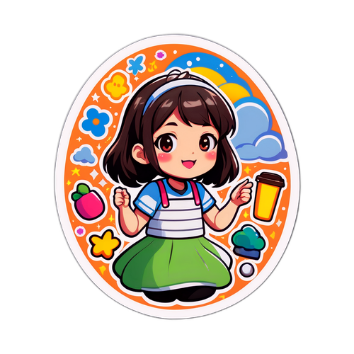 楽しい日常を楽しむチアキ・ホランのステッカー