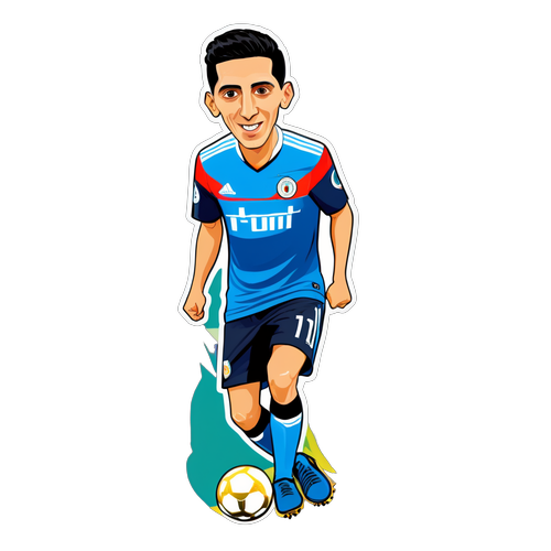 Ilustración de Di María en acción