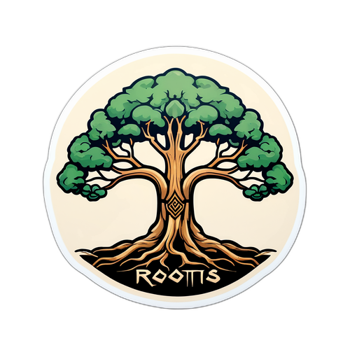 Стікер з малюнком стародавнього дерева