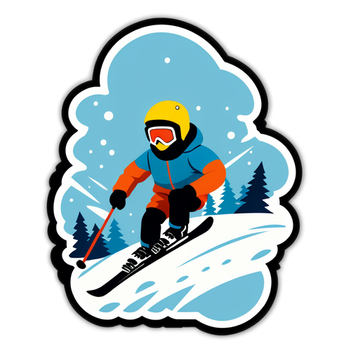 Winterliche Sport-Skisticker