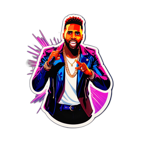 Sticker cu Jason Derulo pe scenă