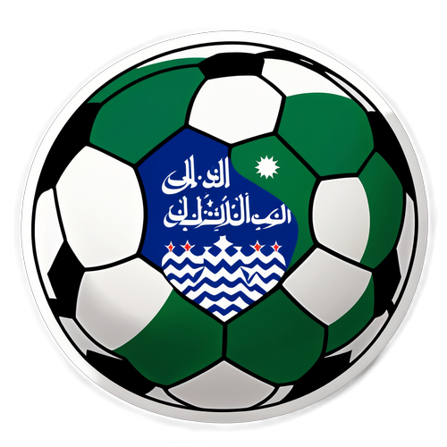 Ilustração de uma bola de futebol com as bandeiras do Al-Hilal e Al-Riyadh