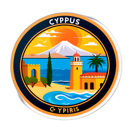 Kıbrıs Tarihi Sembolleri Sticker Tasarımı
