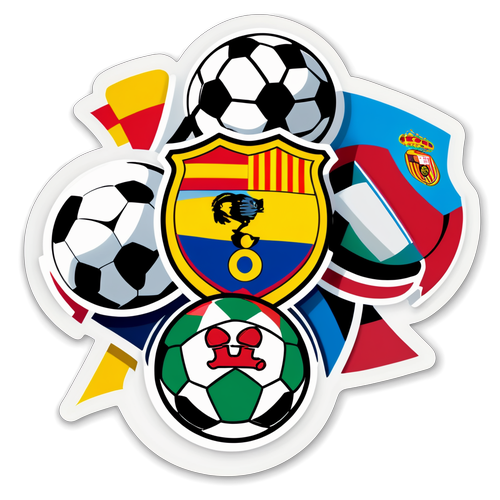 Farverig klistermærke med La Liga-logoer