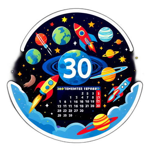 भविष्यवादी कैलेंडर स्टिकर - 30 सितंबर 2025