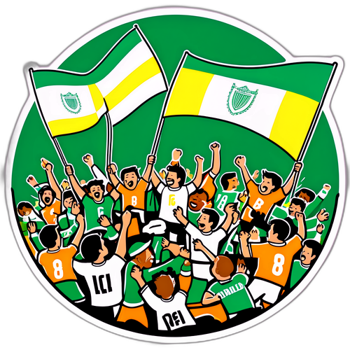 Diseño divertido de la pasión de los aficionados en el partido Banfield vs Barracas Central
