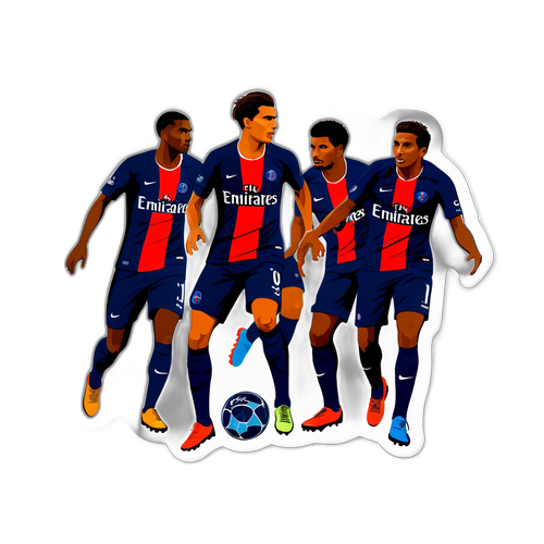 กราฟิกของนักเตะ PSG ที่โชว์ท่าทางเท่ห์บนสนาม