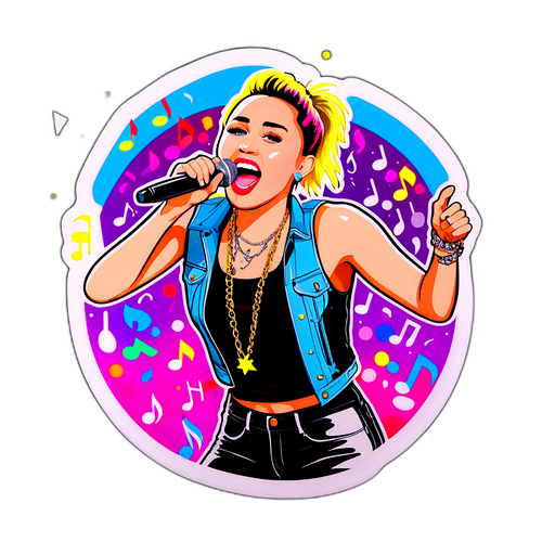 Sticker de Miley Cyrus en el escenario