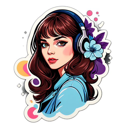 Mode sticker van Charlotte Cardin met muziekthema