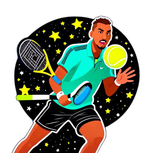 Sticker cu Nick Kyrgios în povestea tenisului