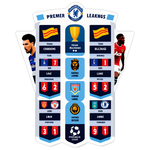 Những vị trí Premier League với hình ảnh logo đội bóng và cầu thủ nổi bật